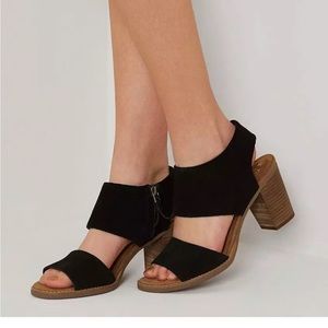 Toms Majorca Black Suede Heels